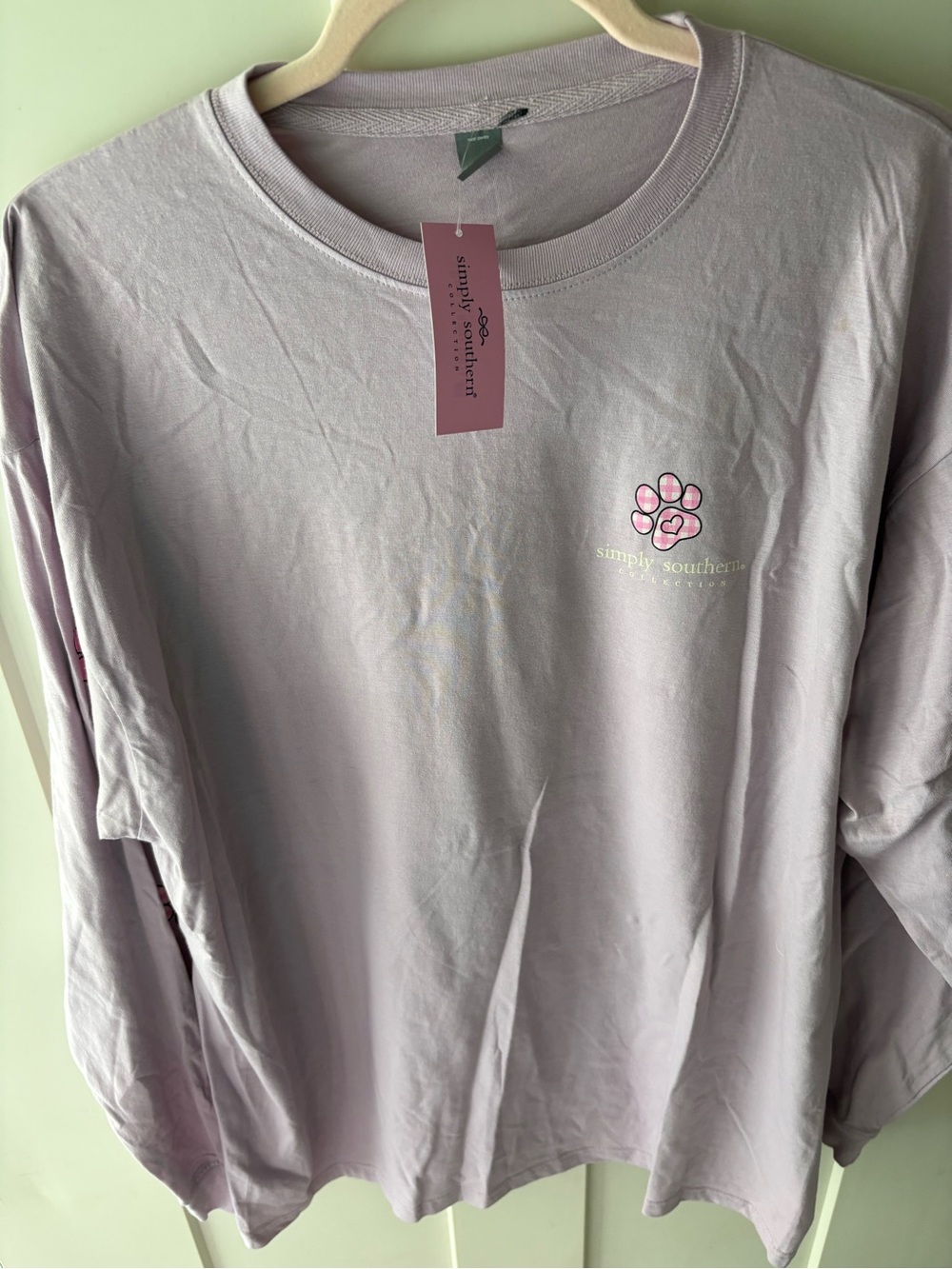 New Simply Southern Dogs and Coffee Long Sleeve Tee Women’s XL T-shirt Fall - Picture 7 of 11